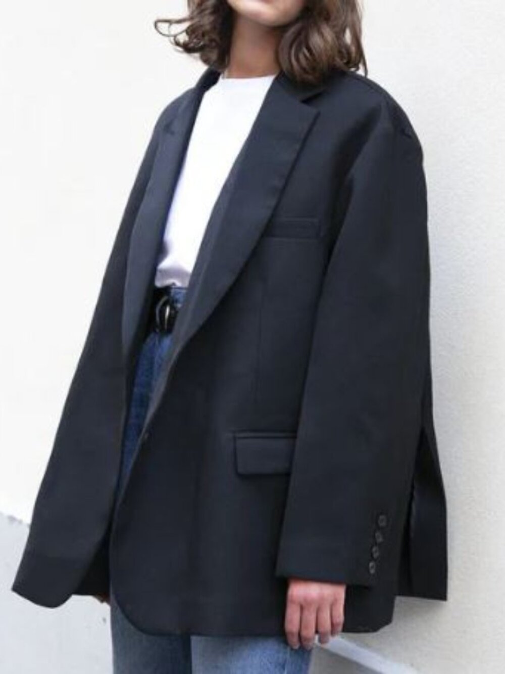 THE FRANKIE SHOP Oversized Boyfriend Black Blazer - Size Large - Picture 4 of 15